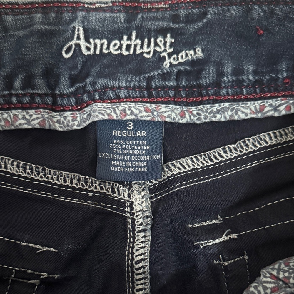 Amethyst Jeans Women's Dark Blue Straight Leg Denim - Picture 3 of 4